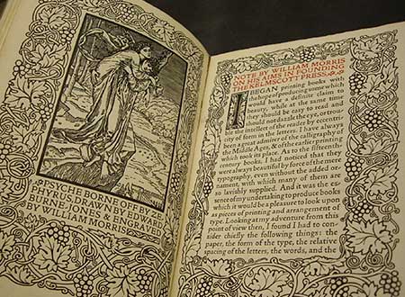 Open book showing illustrations and text
